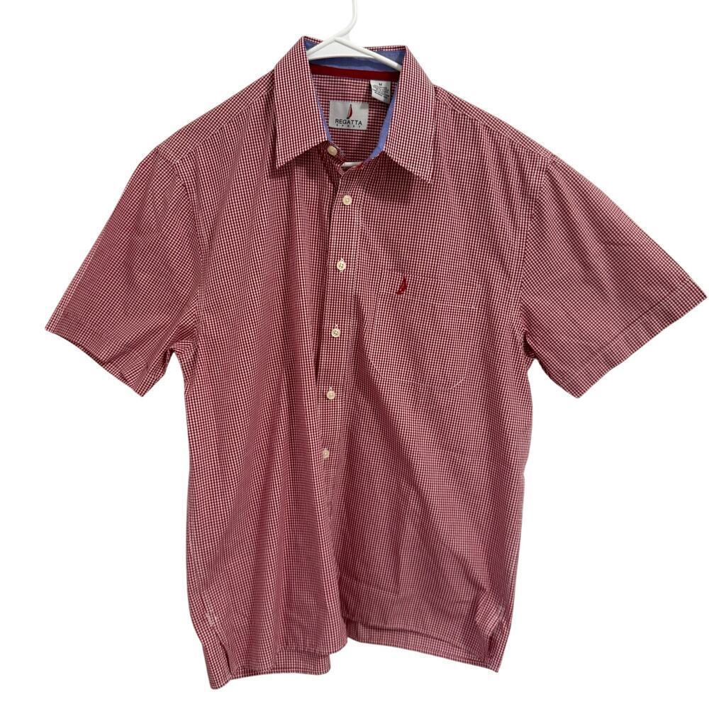 Regatta Sport Red & White Gingham Short Sleeve Button Shirt – Medium